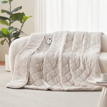 Horace French Velvet & Fleece Heated Throw